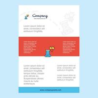 Template layout for Chemical beaker comany profile annual report presentations leaflet Brochure Vector Background