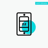 Mobile Sun Temperature turquoise highlight circle point Vector icon