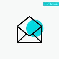 Sms Email Mail Message turquoise highlight circle point Vector icon