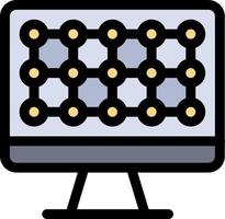 plantilla de banner de icono de vector de icono de color plano de hardware de tecnología informática