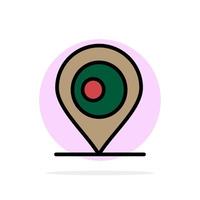 Location Map Bangladesh Abstract Circle Background Flat color Icon vector