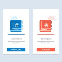 reservar contactos de negocios contactos internet teléfono teléfono azul y rojo descargar y comprar ahora plantilla de tarjeta de widget web vector