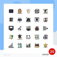 paquete de iconos vectoriales de stock de 25 signos y símbolos de línea para el diseño de agricultura mental de grano de trigo elementos de diseño vectorial editables vector