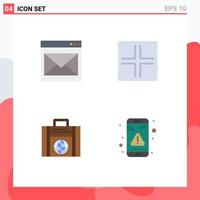 4 Flat Icon concept for Websites Mobile and Apps communication investment email symbols globe Editable Vector Design Elements