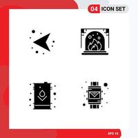 Stock Vector Icon Pack of 4 Line Signs and Symbols for arrows energy left interior tank Editable Vector Design Elements