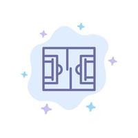 Football Field Sports Soccer Blue Icon on Abstract Cloud Background vector