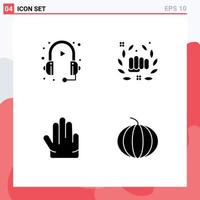 4 Creative Icons Modern Signs and Symbols of customer fist service fight four Editable Vector Design Elements