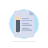 File Text Education Pencil Abstract Circle Background Flat color Icon vector