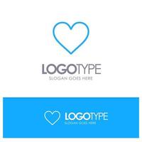 Love Instagram Interface Like Blue outLine Logo with place for tagline vector