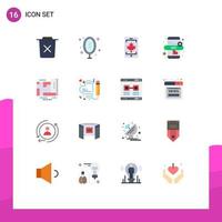 16 Flat Color concept for Websites Mobile and Apps location seo online office marketing canada Editable Pack of Creative Vector Design Elements