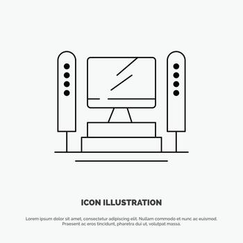 Computer Computing Server Cpu Vector Line Icon