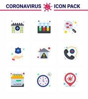 corona virus prevention covid19 tips to avoid injury 9 Flat Color icon for presentation  prevent home lab washing protect hands viral coronavirus 2019nov disease Vector Design Elements