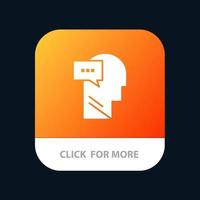 Mind Dialog Inner Head Mobile App Button Android and IOS Glyph Version vector