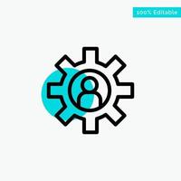 Customer Support Employee Service Support turquoise highlight circle point Vector icon