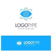 Eye Creative Production Business Creative Modern Production Blue Solid Logo with place for tagline vector