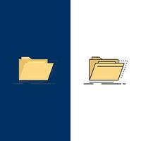 Archive catalog directory files folder Flat Color Icon Vector