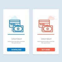 Card Credit Payment Money  Blue and Red Download and Buy Now web Widget Card Template vector