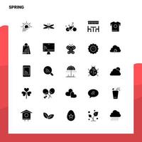 25 Spring Icon set Solid Glyph Icon Vector Illustration Template For Web and Mobile Ideas for business company