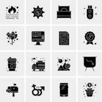 16 iconos de negocios universales vector ilustración de icono creativo para usar en proyectos relacionados con la web y dispositivos móviles