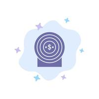 Target Money Achievement Target Blue Icon on Abstract Cloud Background vector