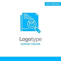 Page Search Web Page Search Layout Blue Solid Logo Template Place for Tagline vector