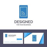 tarjeta de visita creativa y plantilla de logotipo servicio wifi celular móvil ilustración vectorial vector