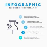 Location Navigation Pin Line icon with 5 steps presentation infographics Background vector