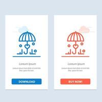 Insurance Umbrella Secure Love  Blue and Red Download and Buy Now web Widget Card Template vector