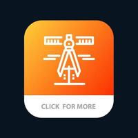 Calipers Geometry Tools Measure Mobile App Button Android and IOS Line Version vector