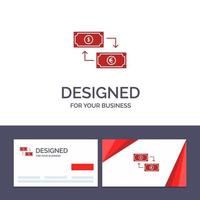 Creative Business Card and Logo template Exchange Business Dollar Euro Finance Financial Money Vector Illustration