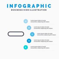 Delete Less Minus Remove Line icon with 5 steps presentation infographics Background vector