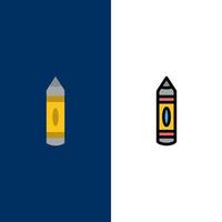 Drawing Education Pencil Sketch  Icons Flat and Line Filled Icon Set Vector Blue Background