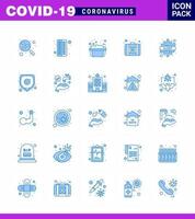 25 Blue viral Virus corona icon pack such as warning medicine pill medical case soapy water viral coronavirus 2019nov disease Vector Design Elements