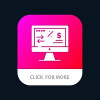 Tax Regulation Finance Income Computer Mobile App Button Android and IOS Glyph Version vector