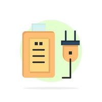 Battery Charge Plug Education Abstract Circle Background Flat color Icon vector