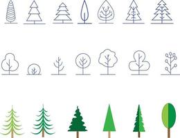 plants tree forest collection vector