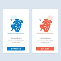 Pot Autumn Canada Leaf Maple  Blue and Red Download and Buy Now web Widget Card Template vector