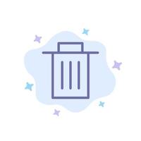 Delete Interface Trash User Blue Icon on Abstract Cloud Background vector