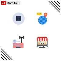 Group of 4 Flat Icons Signs and Symbols for ancient internet world location laywer Editable Vector Design Elements