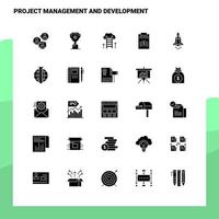 25 Project Management and Development Icon set Solid Glyph Icon Vector Illustration Template For Web and Mobile Ideas for business company