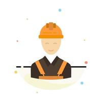 Worker Building Carpenter Construction Repair Abstract Flat Color Icon Template vector