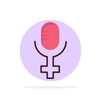 Microphone Record Abstract Circle Background Flat color Icon vector