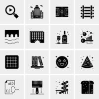 16 iconos de negocios universales vector ilustración de icono creativo para usar en proyectos relacionados con la web y dispositivos móviles