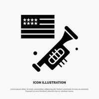 Flag Speaker Laud American solid Glyph Icon vector