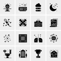 16 iconos de negocios universales vector ilustración de icono creativo para usar en proyectos relacionados con la web y dispositivos móviles