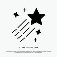 Asteroid Comet Space Star solid Glyph Icon vector