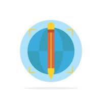 Focus Target Globe Success Abstract Circle Background Flat color Icon vector