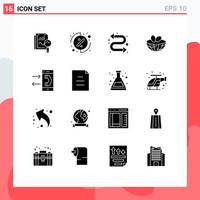 Set of 16 Modern UI Icons Symbols Signs for conversation communication repeat call egg Editable Vector Design Elements