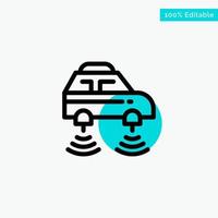 Car Electric Network Smart wifi turquoise highlight circle point Vector icon