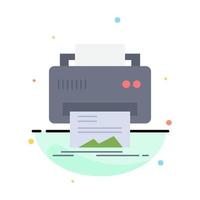 Digital printer printing hardware paper Flat Color Icon Vector